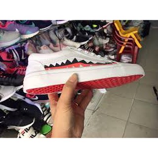Tặng Box - Giày vans old skool cá mập trắng