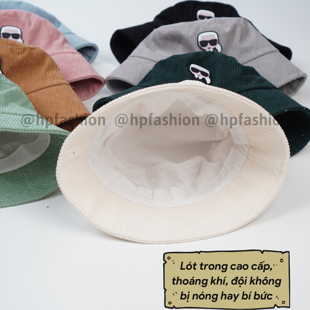 Mũ BUCKET vành cụp ❤️ Nón tai bèo thêu tem Thám Tử chất nhung tăm cao cấp form unisex nam nữ N84 - Happy Style