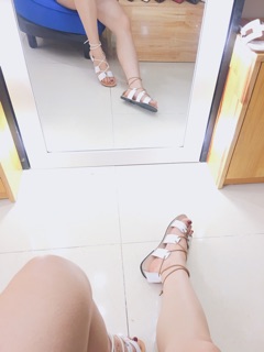 💕 Sandal chiến binh cột dây da thật 