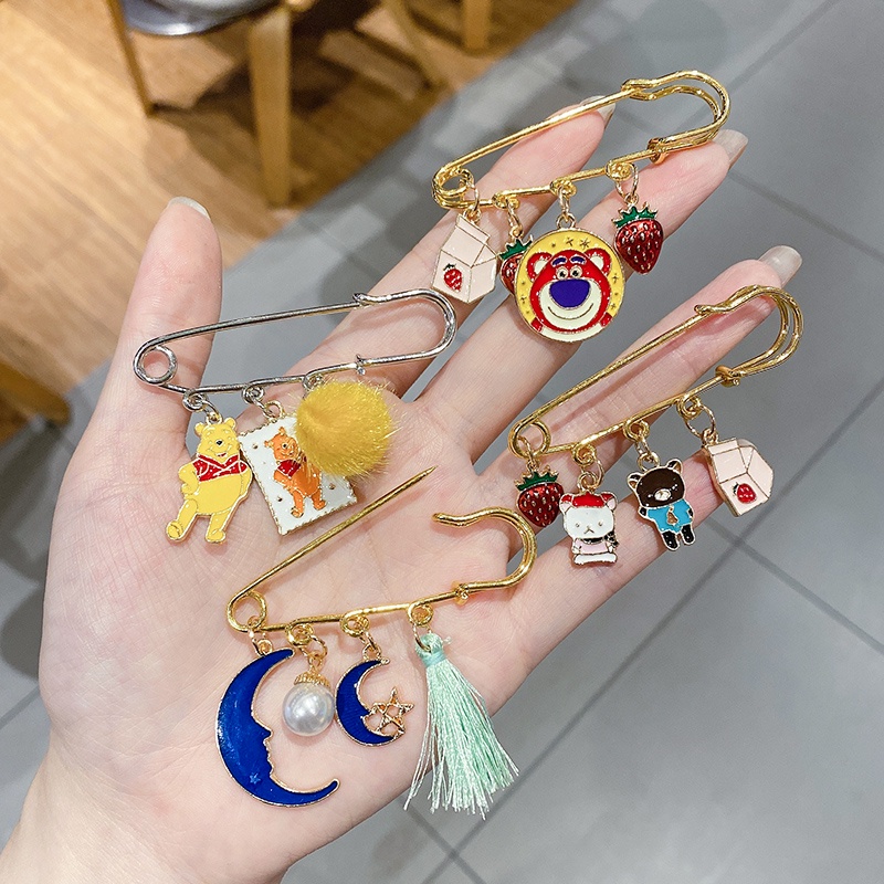 Ghim cài áo phong cách hoạt hình đáng yêu cho nữ