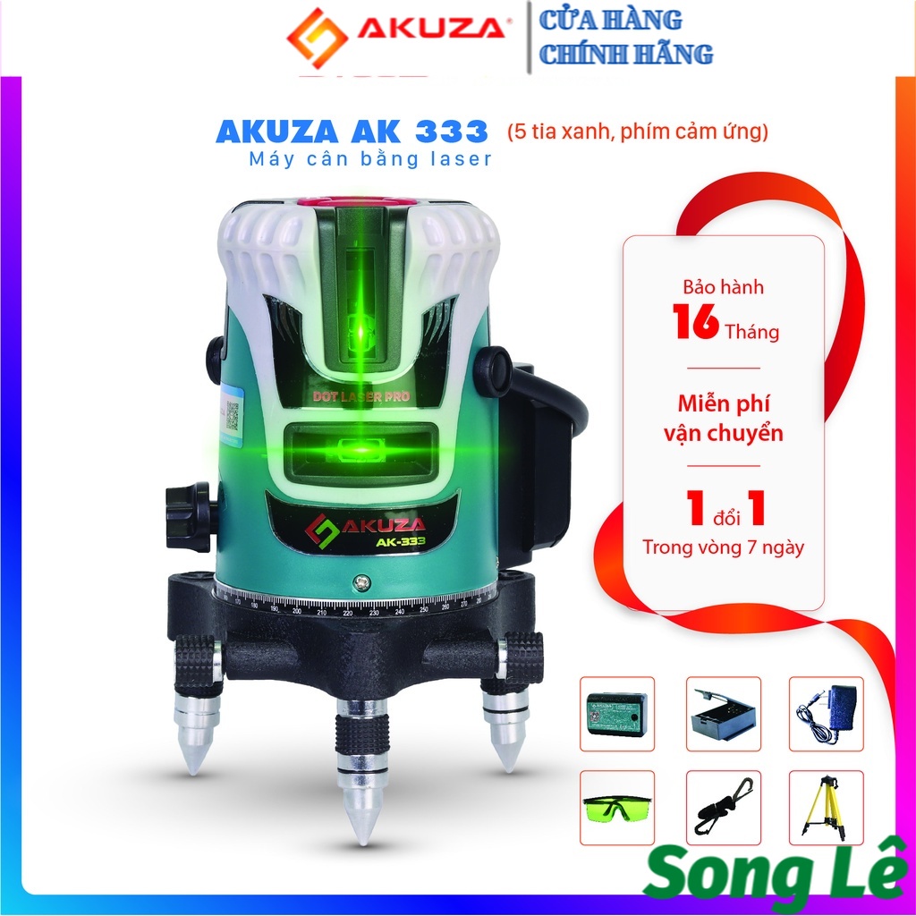 [HCM] Máy cân bằng laser AKUZA AK 333 5 tia xanh FULL PHỤ KIỆN