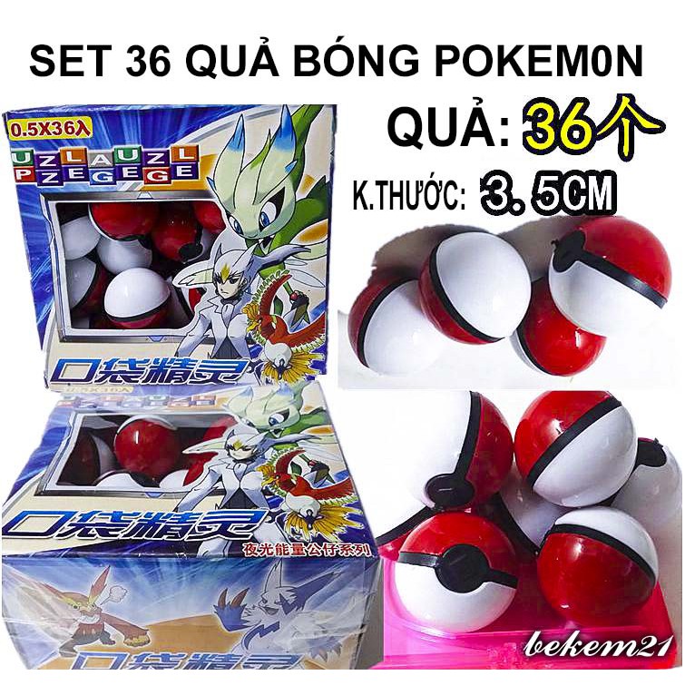 Set 16 bóng pokemon 5.5cm chứa mô hình và quà tặng