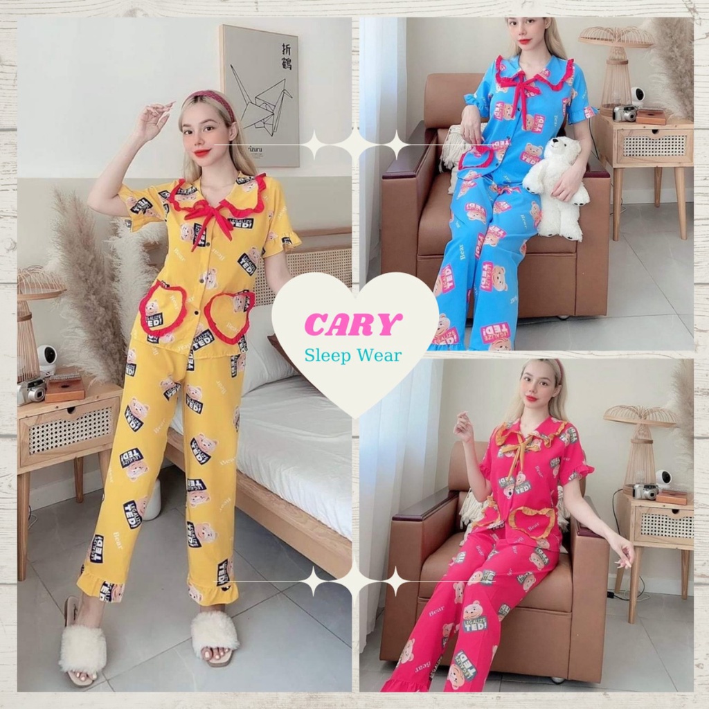 Đồ bộ nữ pijama bộ lụa ngủ mặc nhà tiểu thư tay ngắn quần dài dễ thương