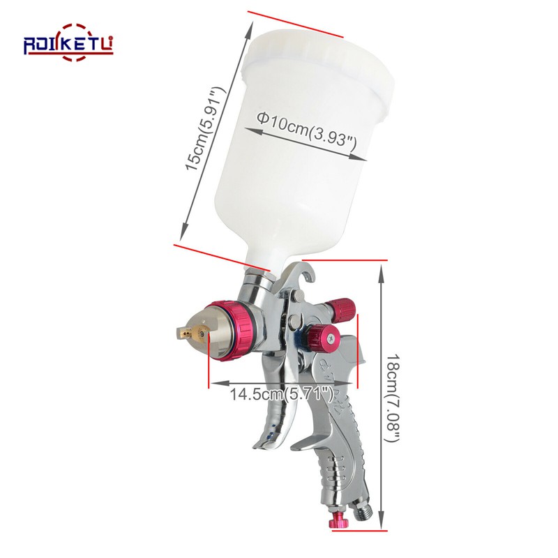 1.4/1.7/2.0mm Nozzle Gravity Pneumatic Air Paint Spay Gun G2008 Professional HVLP 600ML For Car Auto Repair Tool Painting Kit