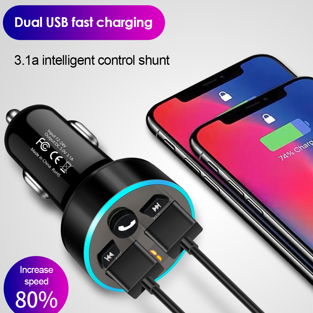 AUKEY BASEUS Tẩu Sạc Không Dây Tích Hợp Cổng Sạc Usb Và Cổng Aux Hỗ Trợ Nghe Nhạc Trên Xe Hơi