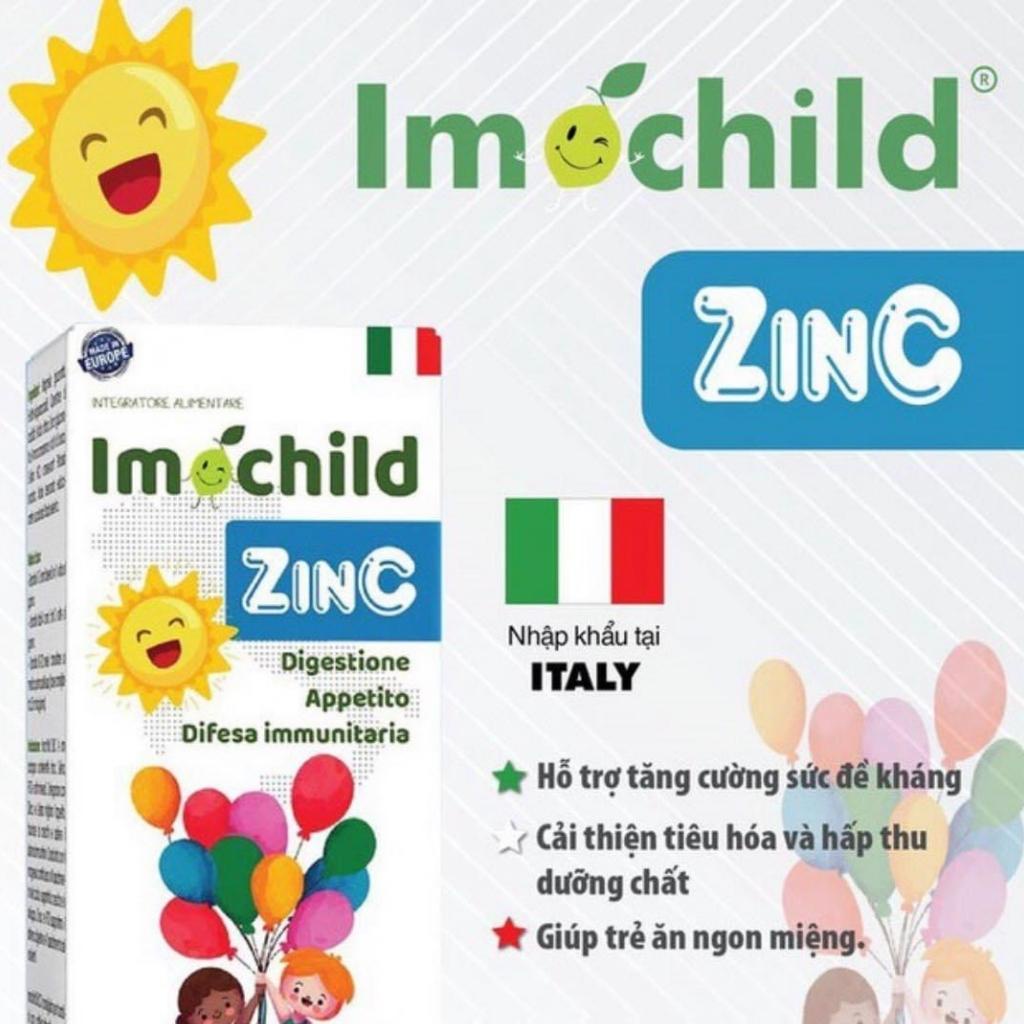 Kẽm ZinC Imochild Lysin Vitamin Giúp Bé Ăn Ngon, Tăng Cân Khỏe Mạnh | Nhập khẩu chính hãng Italy