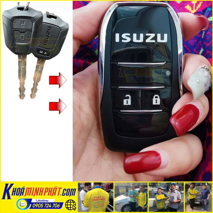 Vỏ nâng cấp chìa Khóa xe Isuzu Dmax, Mux V991