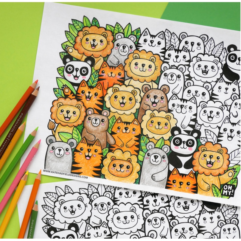 Bộ tranh hoạt họa cute giấy dầy đẹp