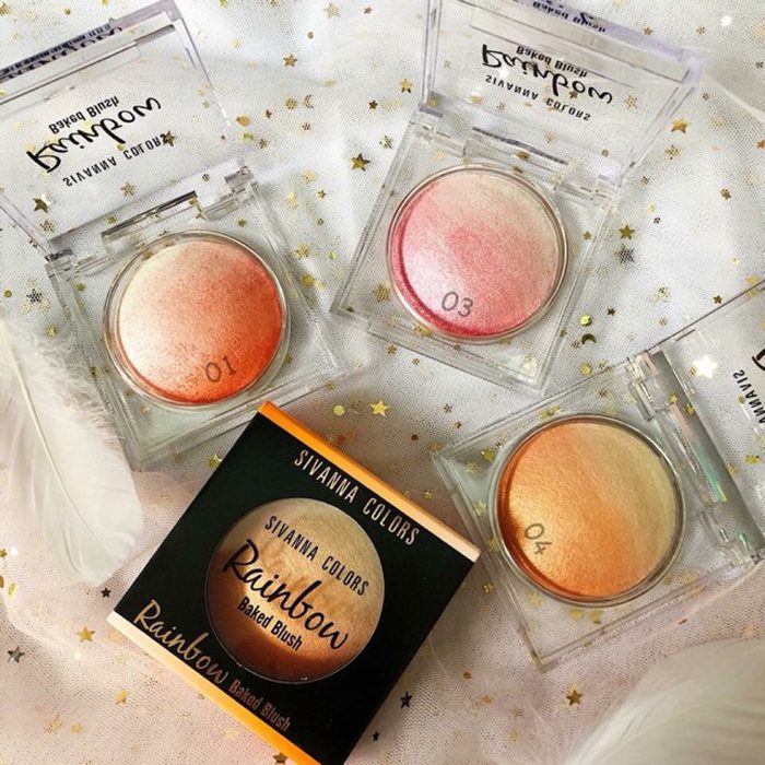 Phấn má hồng có nhũ kiêm phấn bắt sáng SIVANNA RAINBOW