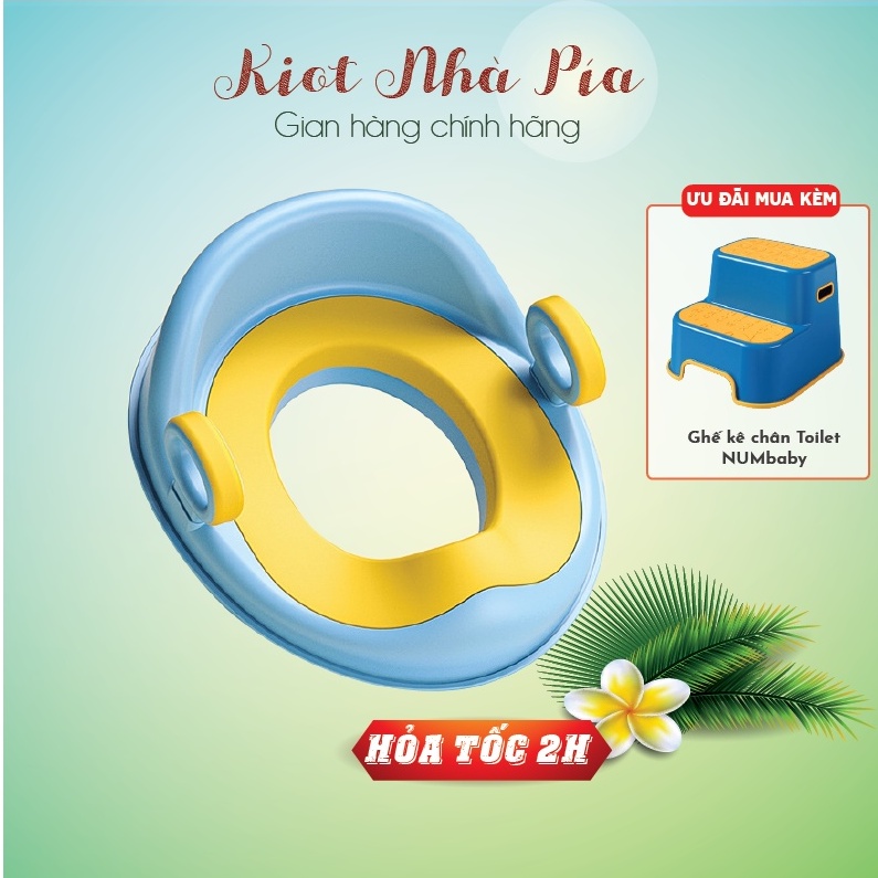 Bệ ngồi bồn cầu cho bé NUMbaby bệ thu nhỏ bồn cầu tập ngồi vệ sinh trên toilet cho bé tạo tư thế ngồi tốt, êm ái (PP)