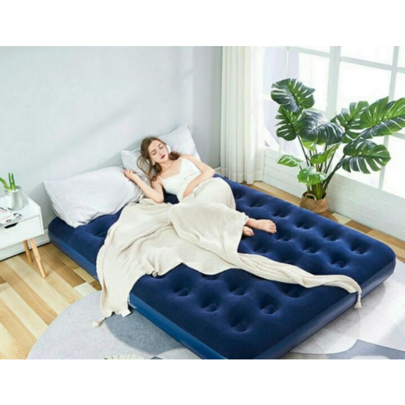 Nệm hơi nệm Bestway kích thước 203*152*22 cm 67004 tặng kèm bơm điện hút xả 2 chiều kì
