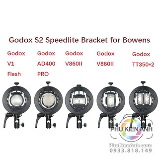 Gá dù flash đa năng godox S2, S1 ngàm Bowen.