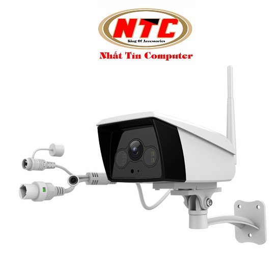 Camera IP Wifi Trong nhà Ngoài trời Ebitcam EBO2 1 Râu FullHD 1080P 2 LED trợ sáng đàm thoại 2 chiều (Trắng)