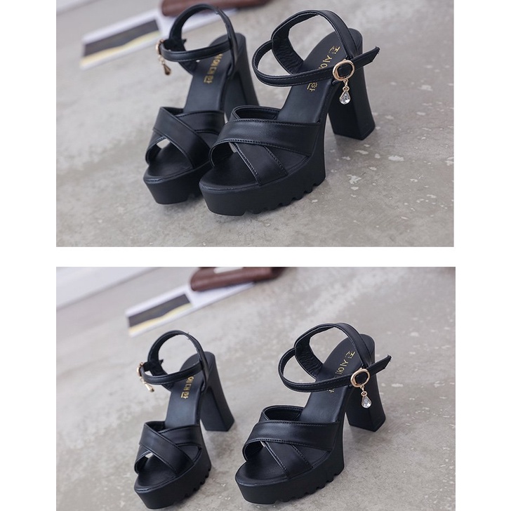Xăng đan Cao Gót Đế Dày Phối Nút Thời Trang Dành Cho Nữ