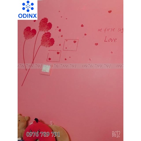 10m Giấy Dán Tường Màu Hồng Trơn Có Keo Sẵn Cho Phòng Ngủ Đẹp ODINX