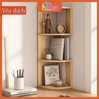 [Giao Hỏa Tốc] Kệ góc 3 tầng trang trí bàn làm việc hoặc treo tường bo cong KTT14