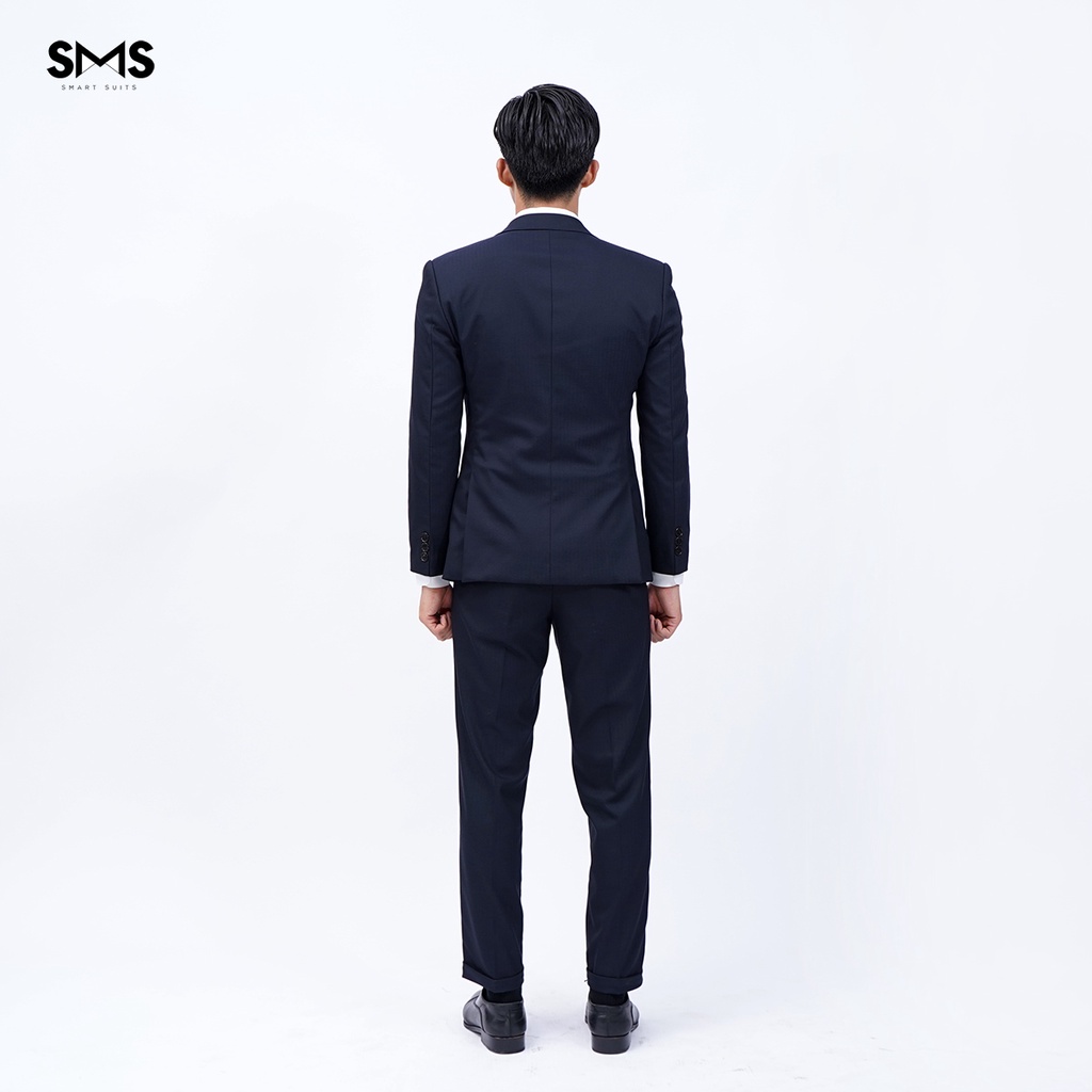 Vest nam Smart Suits xanh đen vân xương cá, suits sartorial