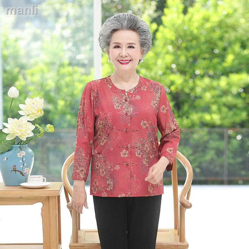 Áo Sơ Mi Chiffon Tay Dài Thời Trang Mùa Hè Cho Phụ Nữ Lớn Tuổi 60 Tuổi 70 80