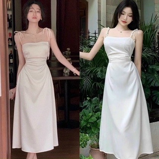 ĐẦM MIDI HAI DÂY KHOÉT EO (KÈM VIDEO HÌNH THẬT)