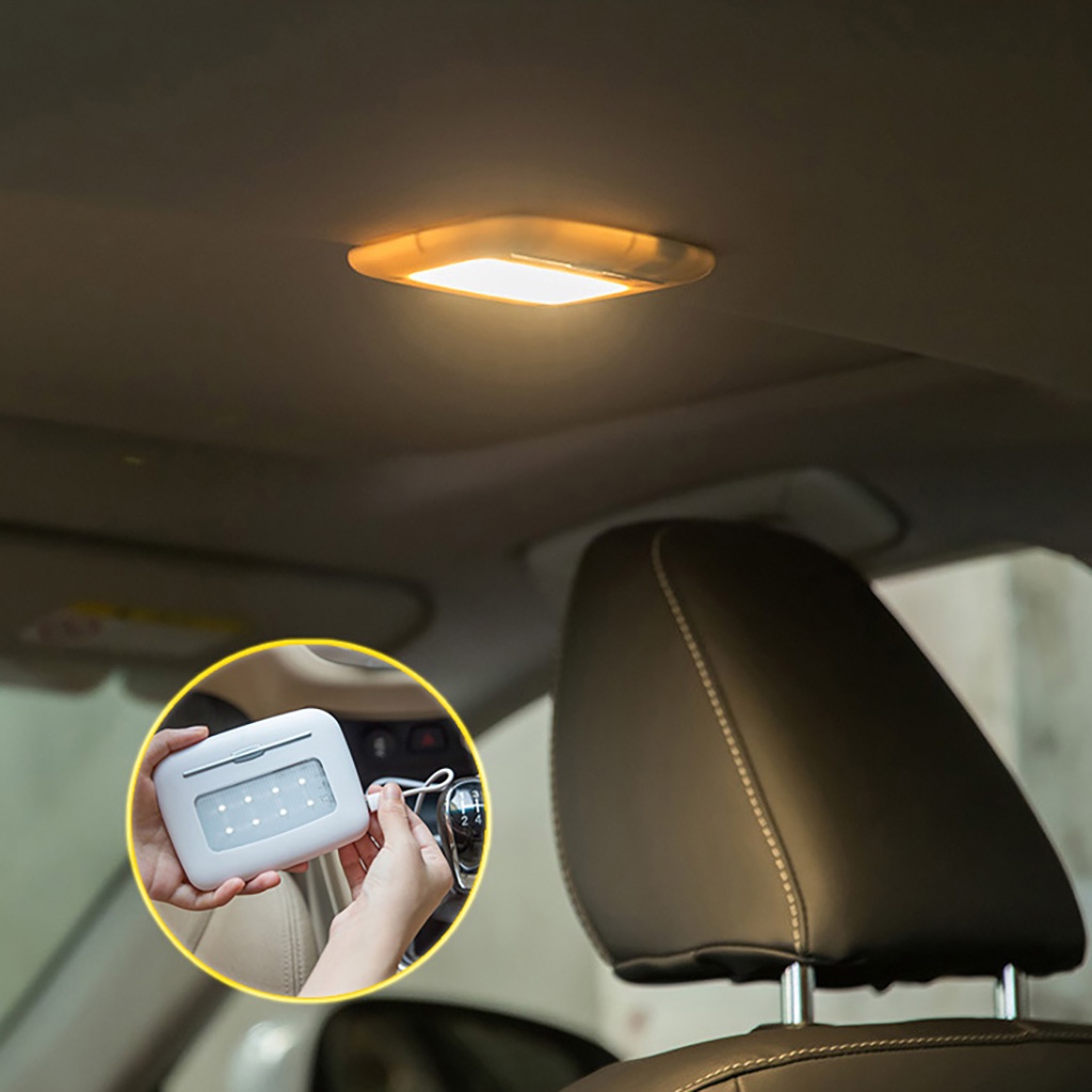Đèn LED Dán Trần Ô Tô Xe Hơi Thông Minh Cảm Ứng Tiện Dụng  Ánh Sáng VÀNG hoặc TRẮNG