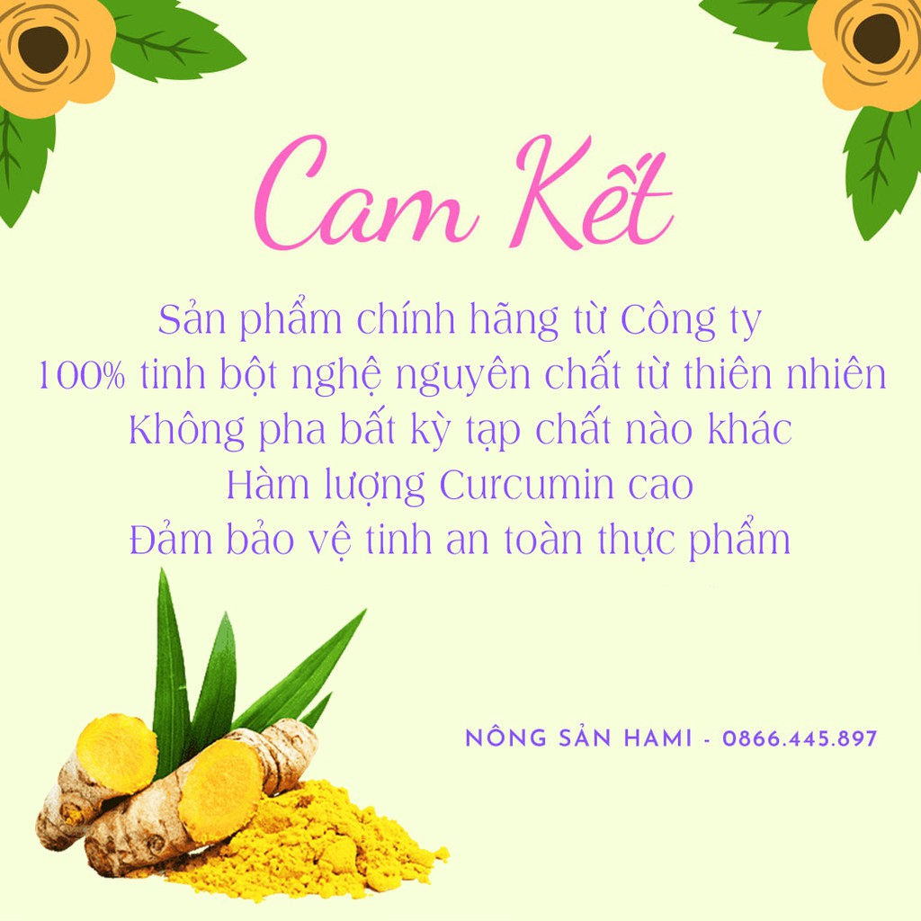 Tinh bột nghệ nguyên chất HaMi 300g thơm ngon, nguyên chất 100% tự nhiên - Đã được kiểm nghệm chất lượng