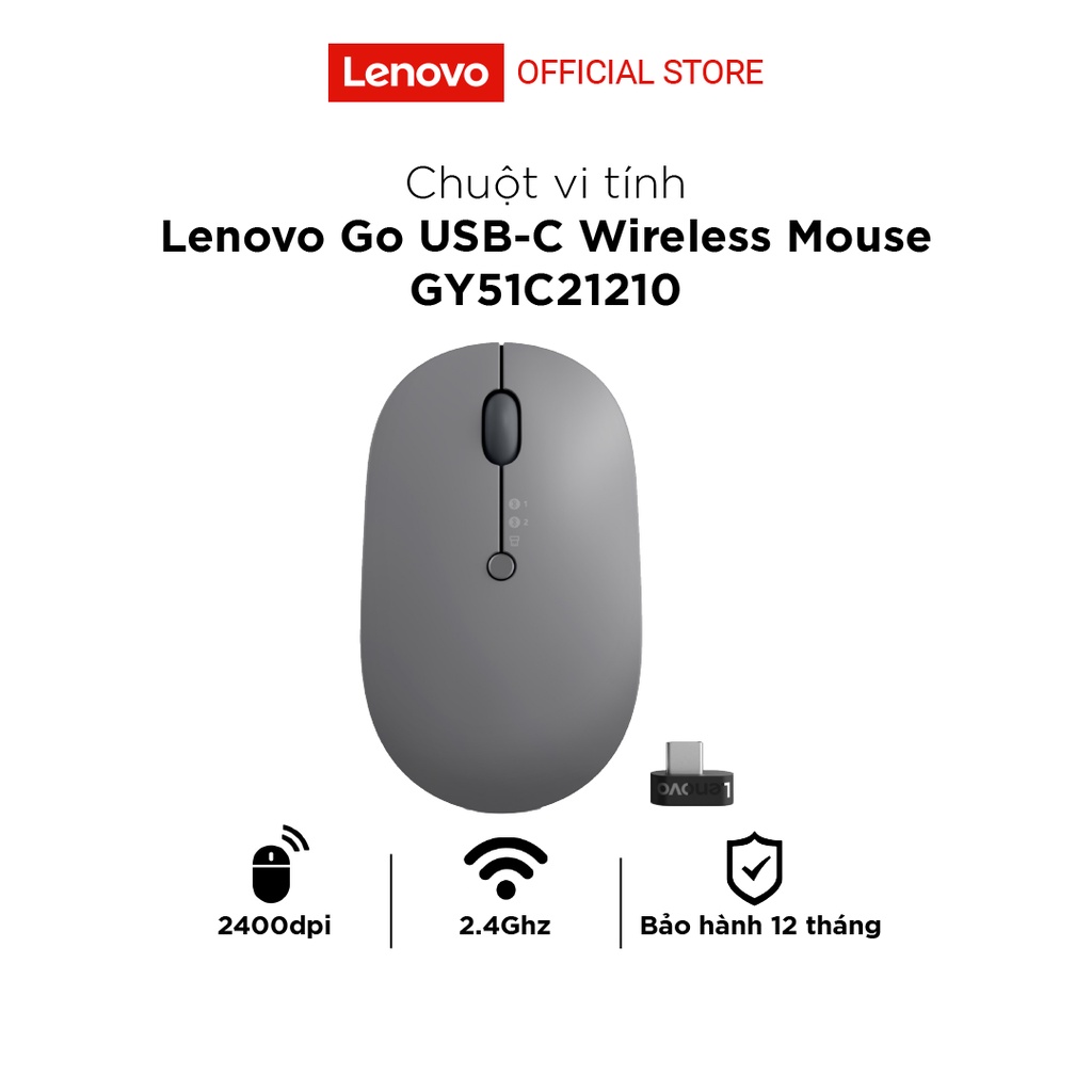 Chuột vi tính Lenovo Go USB-C Wireless Mouse GY51C21210 Storm Grey