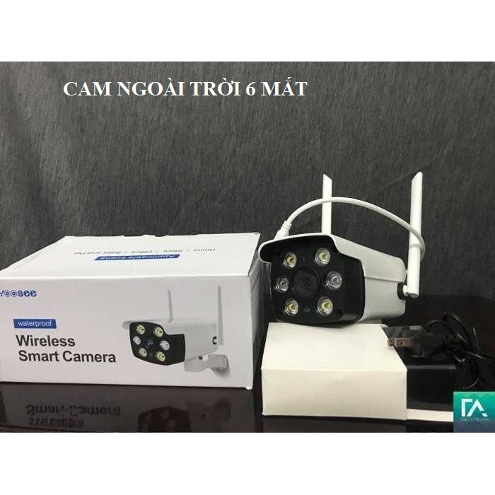 COMBO | CAMERA GIÁM SÁT NGOÀI TRỜI 6 ĐÈN LED 1080 P FULL HD | 100% GIAO CHUẨN HÀNG - 30001