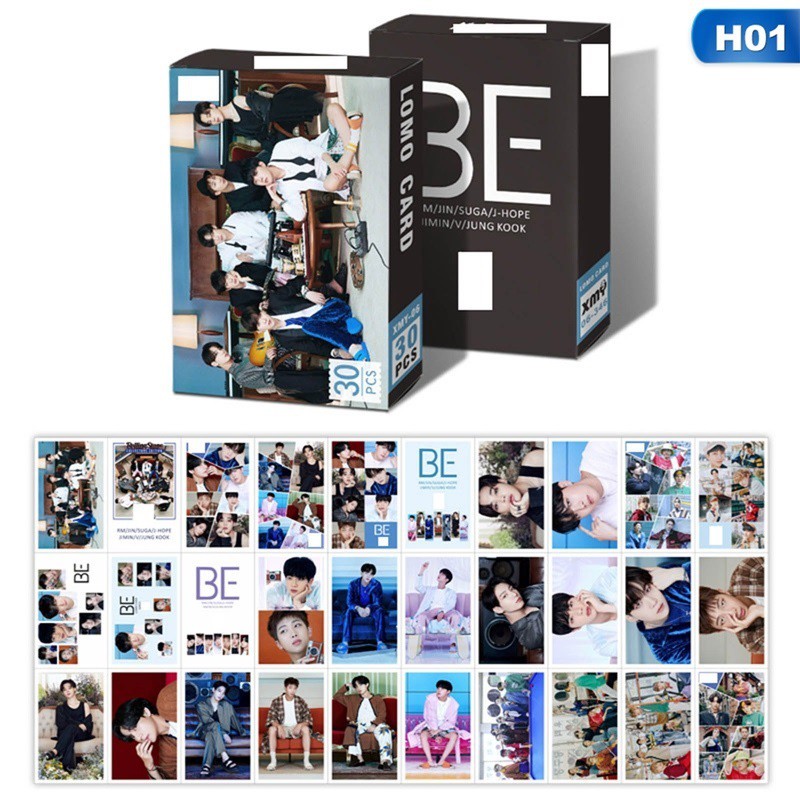 Set 30 Tấm Ảnh Thẻ Lomo BTS album BE In Hình Nhóm Nhạc Bts B21 A.r.m.y