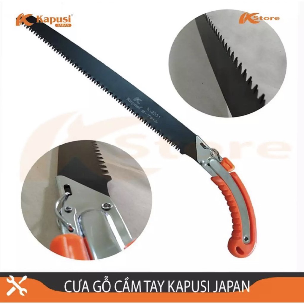 Cưa cầm tay 350mm Kapusi - Tiêu chuẩn Nhật Bản có bao đựng