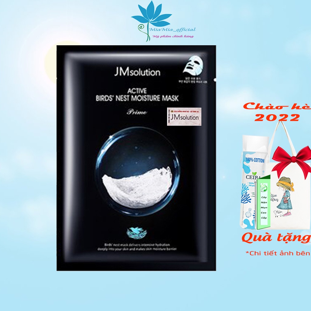 Mặt Nạ Tổ Yến JM Solution [MIẾNG LẺ] Active Bird's Nest Moisture Mask Prime Cấp Ẩm Mềm Mượt, Phục Hồi Trẻ Hóa Da