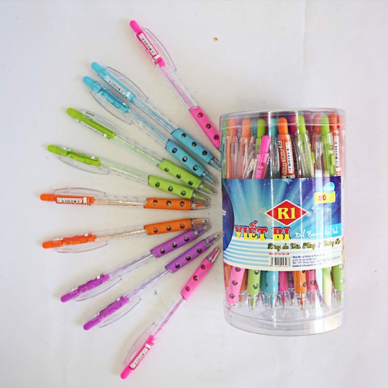Hộp 50 Cây Viết Bi Bấm Gstar R1 Ngòi 0.5mm Mực Xanh