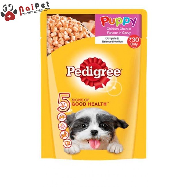 Thức Ăn Dinh Dưỡng Cho Chó Súp Thịt Bò Gà Gan Trứng Rau Củ 5 Good health Pedigree Gói 130g