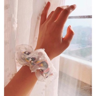 Cột tóc Scrunchies mẫu lưới cầu vòng