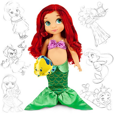 Búp Bê Nàng Tiên Cá 39 cm Ariel Disney Animator 16 inch doll Phiên Bản Mập Lùn