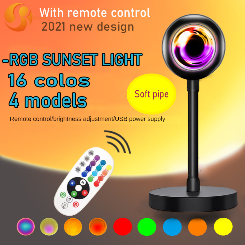 bán hàng nóng Tiktok 16 màu RGB Ý tưởng Hoàng hôn Ánh sáng Cầu vồng Đèn LED Ánh sáng USB Đèn pin SUNSET LIGHT RGB