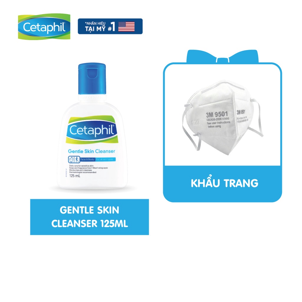 [Tặng khẩu trang] Sữa rửa mặt Cetaphil Gentle Skin Cleanser 125ml