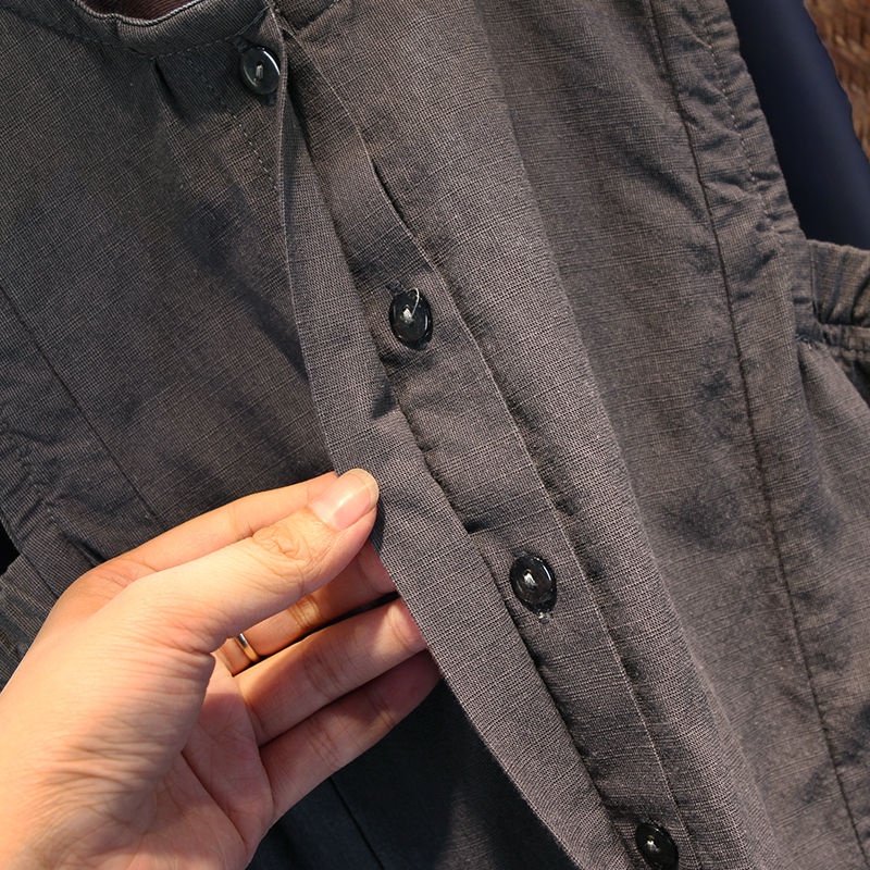 Bộ Áo Liền Quần Bằng Cotton Lanh Dáng Rộng Phong Cách Hàn Quốc Mới Thời Trang Mùa Hè Cho Bé
