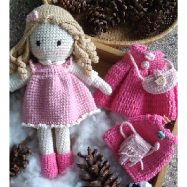 Bup bê HandMade cột tóc cài nơ