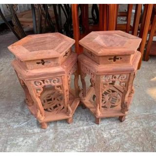 Đôn lục năng - gỗ hương - 31 x 50