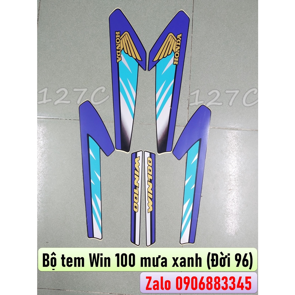 [HCM] Bộ tem mưa xanh & mưa đỏ đời 96 Win 100cc