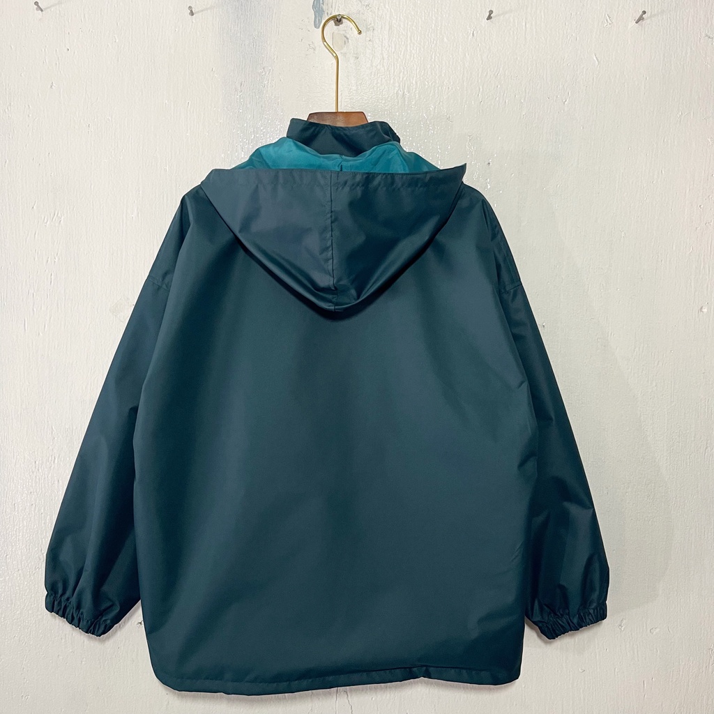 Áo khoác dù Jacket màu XANH CỔ VỊT ÁO TRƠN form rộng unisex nam nữ-nón tháo rời-UNISEX_2022