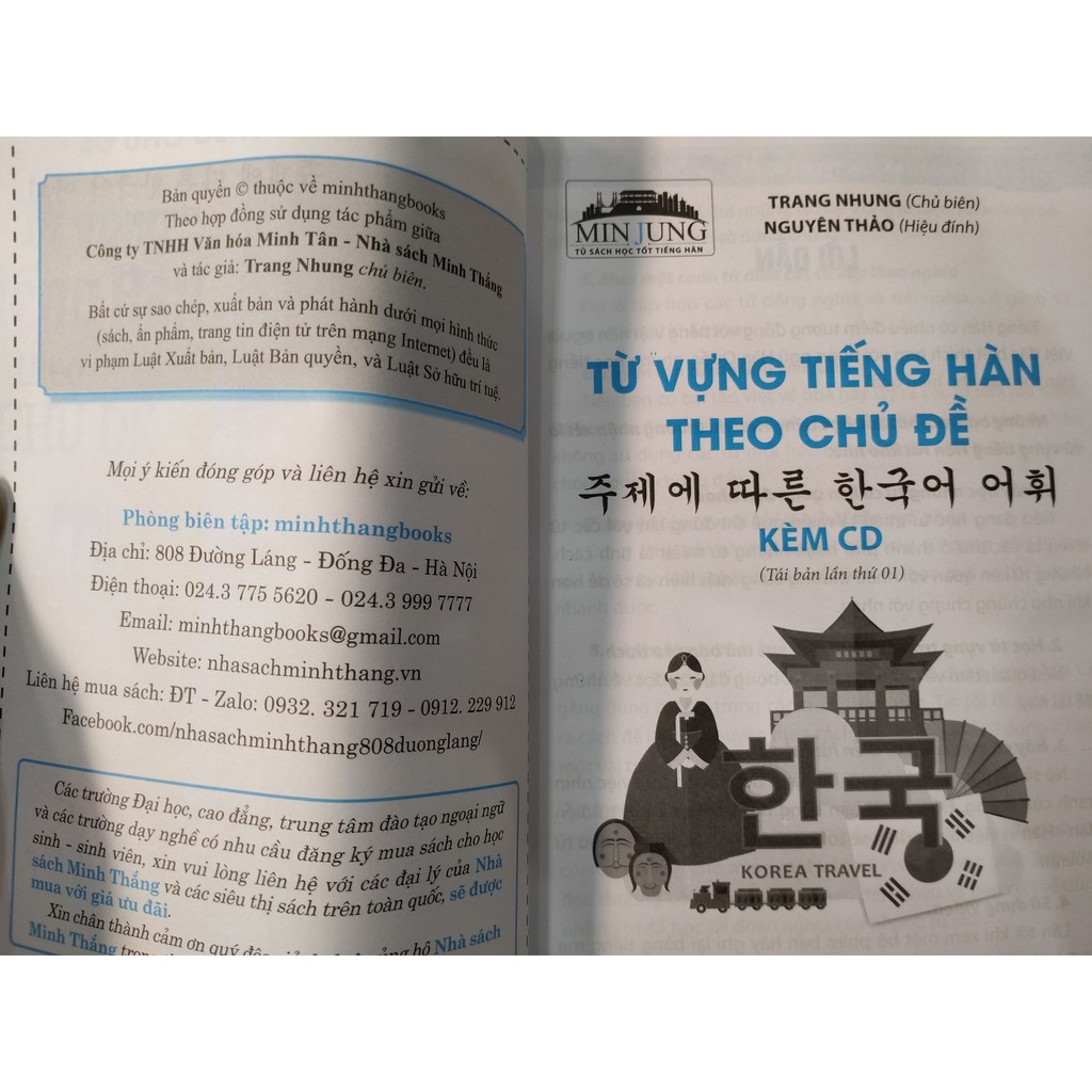 Sách - Từ vựng tiếng hàn theo chủ đề