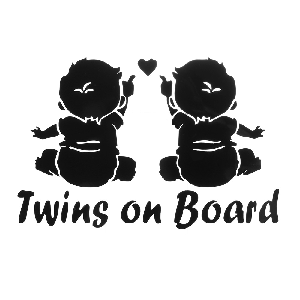 1 Sticker Dán Trang Trí Xe Hơi Chữ &quot;Twins Baby On Board&quot;