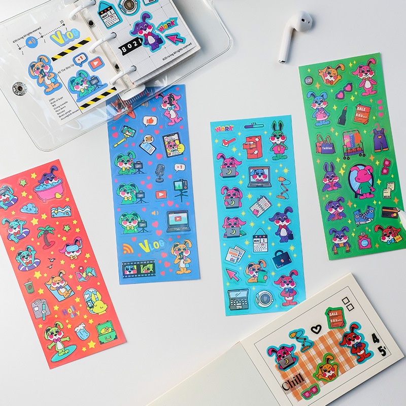 Set 2 tấm nhãn dán trang trí dễ thương