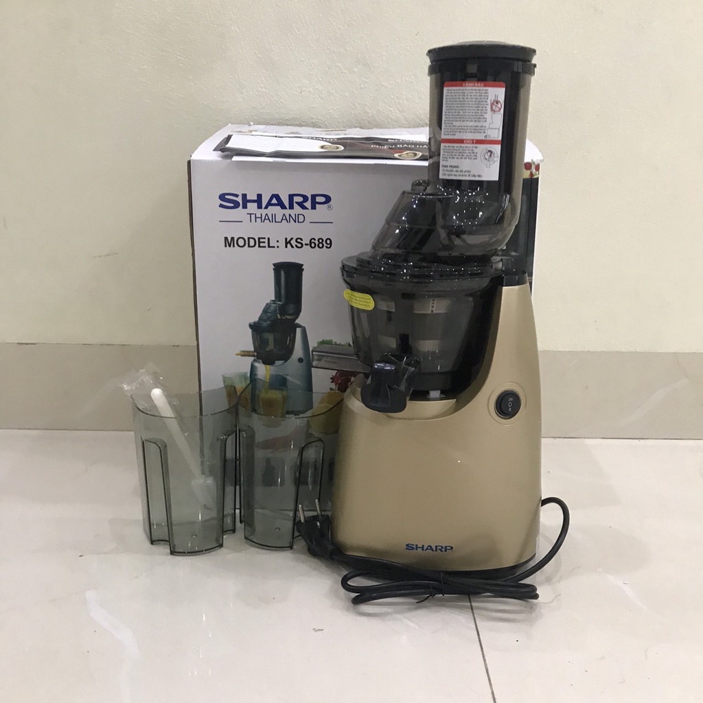 Máy Ép Chậm SHARP KS-689 Hàng Chính Hãng, Công Suất 250W,Cổ Máy To Ép Nguyên Trái Siêu Kiệt BH 12 Tháng