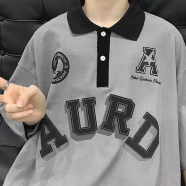 Áo thun nam áo phông thể thao Polo Dáng Rộng In Chữ Đơn Giản Thời Trang Cho Cặp Đôi fashion bigsize áo sơ mi unisex