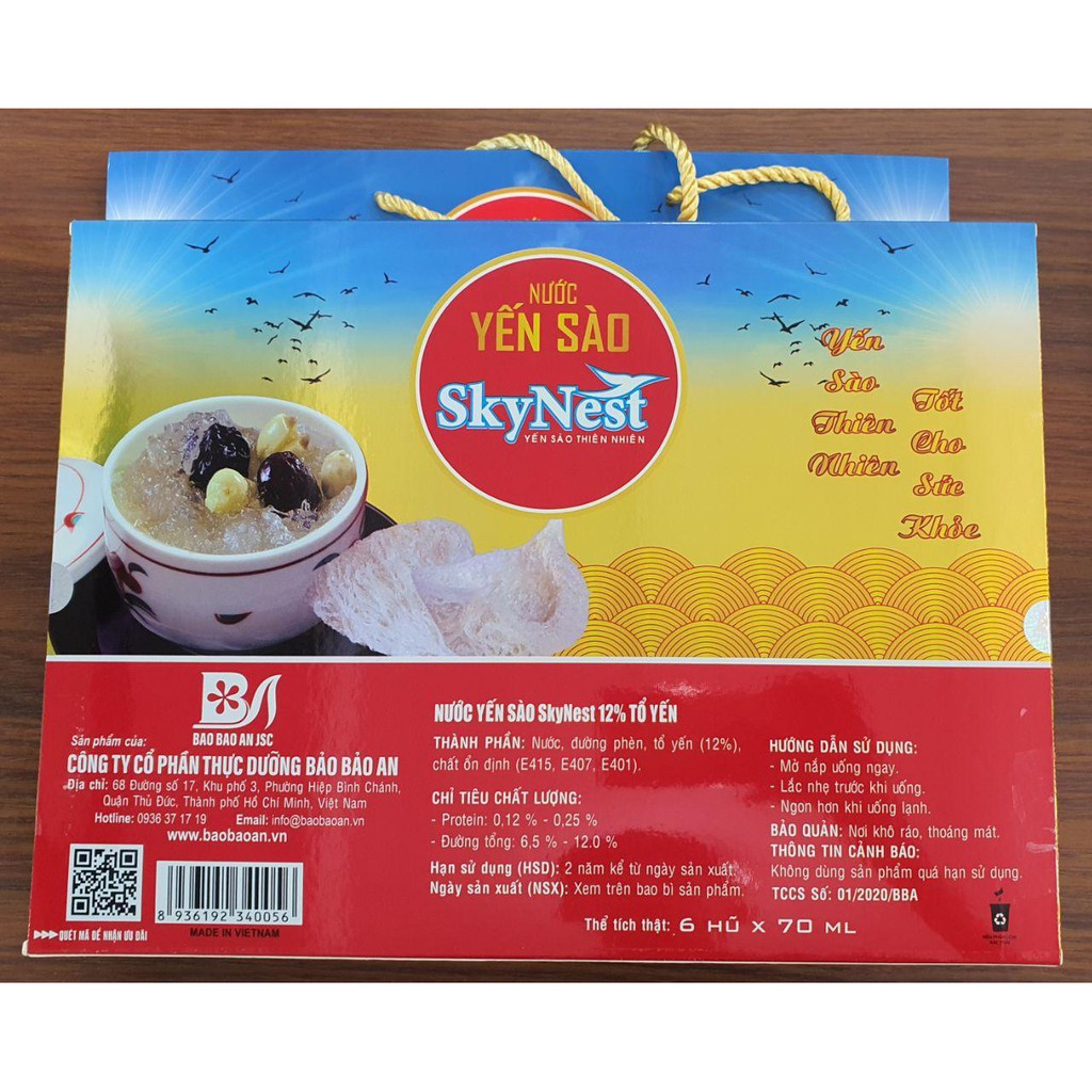 Nước yến sào cao cấp SkyNest ( 6 lọ x70ml / Hộp quà) hiệu quả cho hồi phục và cải thiện sức khỏe