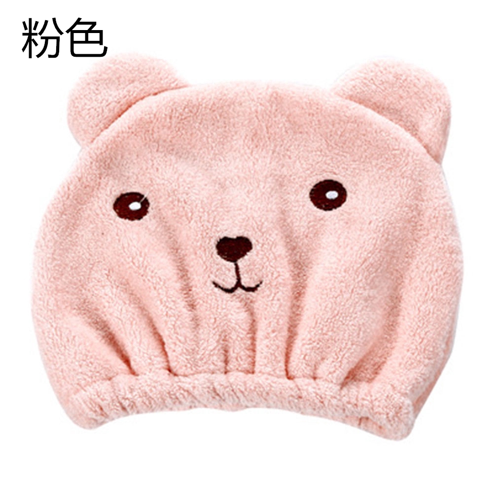 Cute Bear Dry Hair Cap Shower Cap Bath Towel Strong Absorbing Drying Long Velvet Ultra-Soft
