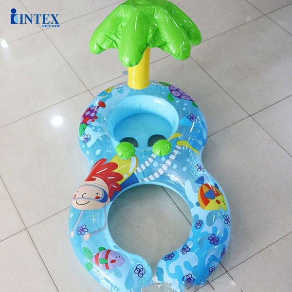 Phao bơi đôi xỏ chân mái che hình lá INTEX 56590