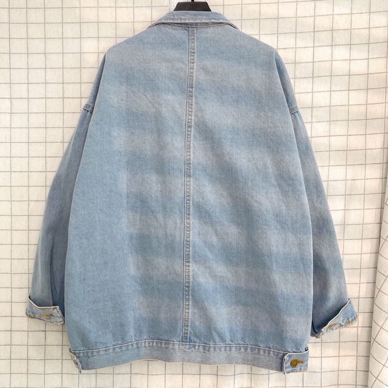 Áo Khoác JEANS BLOCK Form Rộng Phong Cách Ulzzang- 84Unisex